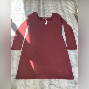 Madewell Long Sleeve Square Neck Sweater Dress